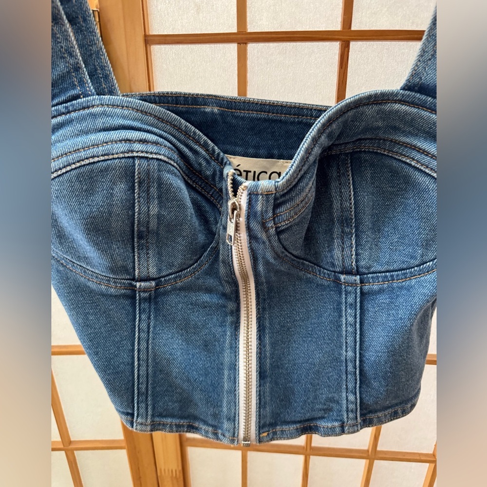 NWOT Etica Dami Blue Corset Size S